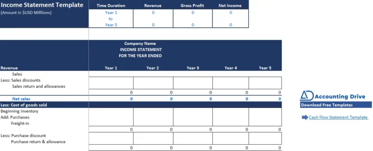 INCOME STATEMENT EXCEL TEMPLATE